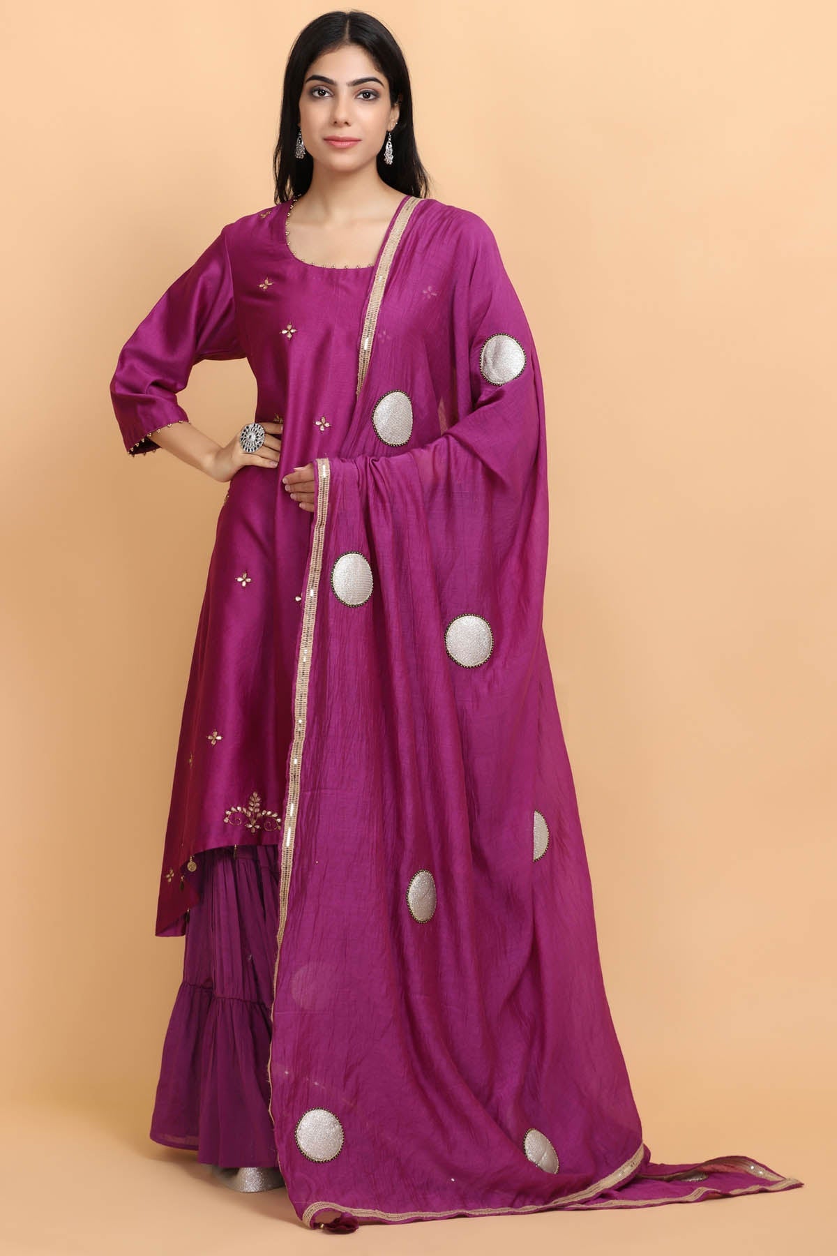 Buy Arpita SulakshanaPurple Chanderi Silk Kurta Set